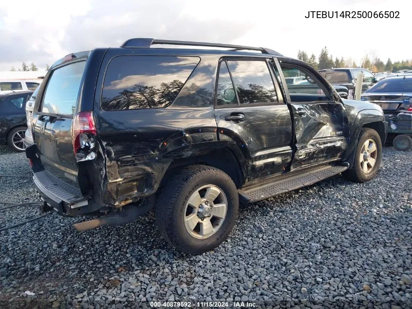 2005 Toyota 4Runner Sr5 V6 VIN: JTEBU14R250066502 Lot: 40879592