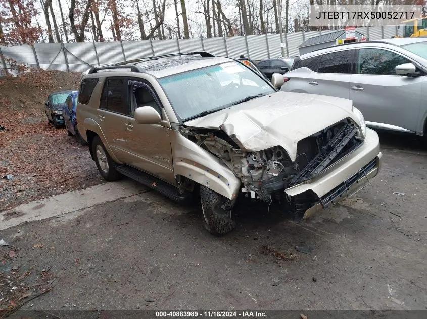 2005 Toyota 4Runner Limited V8 VIN: JTEBT17RX50052717 Lot: 40883989