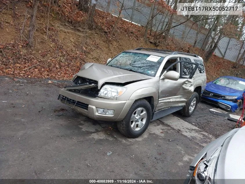 2005 Toyota 4Runner Limited V8 VIN: JTEBT17RX50052717 Lot: 40883989