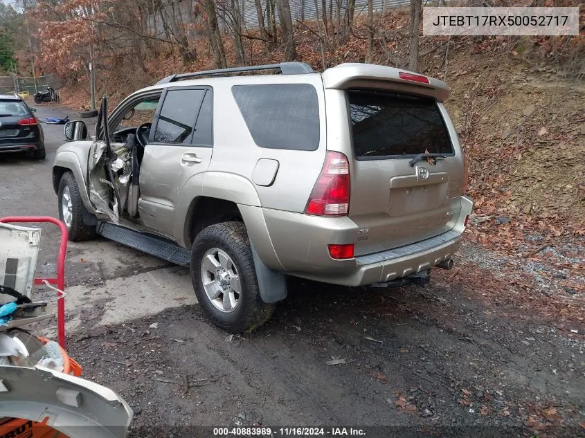 2005 Toyota 4Runner Limited V8 VIN: JTEBT17RX50052717 Lot: 40883989