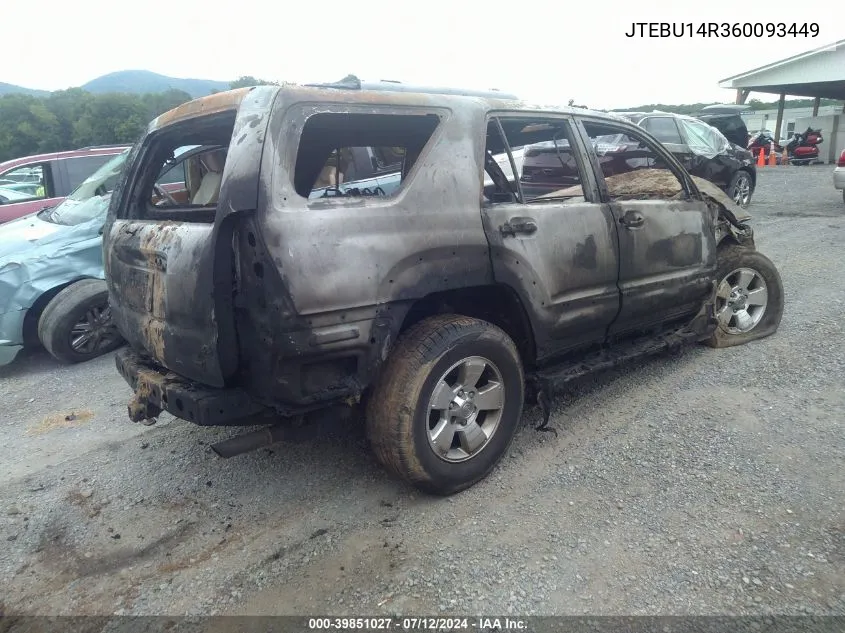 2006 Toyota 4Runner Sr5 V6 VIN: JTEBU14R360093449 Lot: 39851027