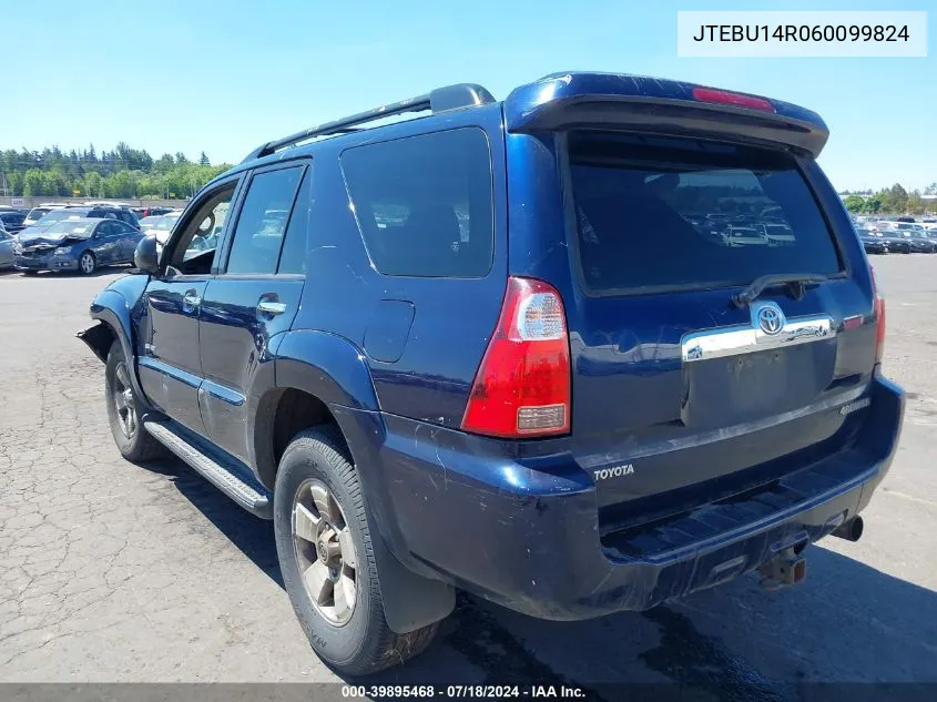 2006 Toyota 4Runner Sr5 V6 VIN: JTEBU14R060099824 Lot: 39895468