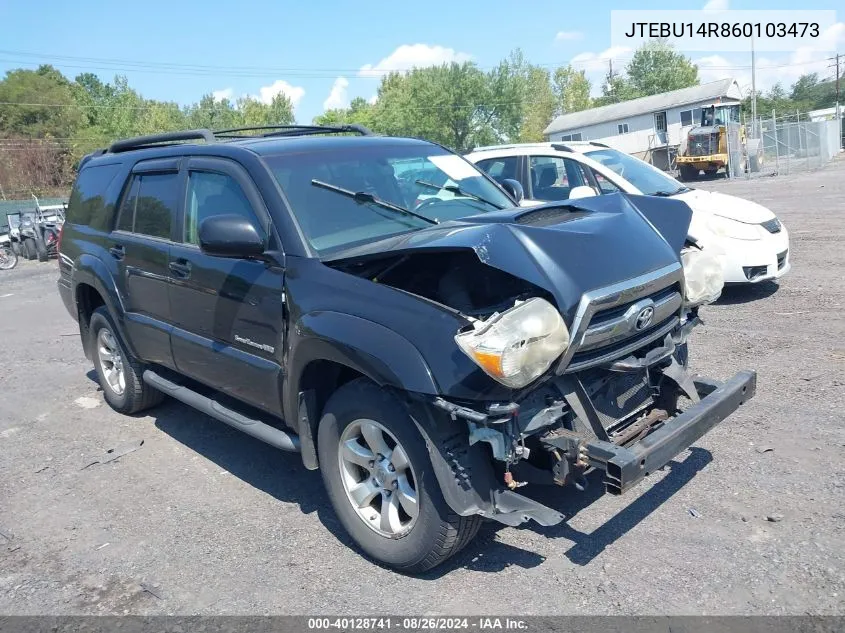 2006 Toyota 4Runner Sr5 Sport V6 VIN: JTEBU14R860103473 Lot: 40128741