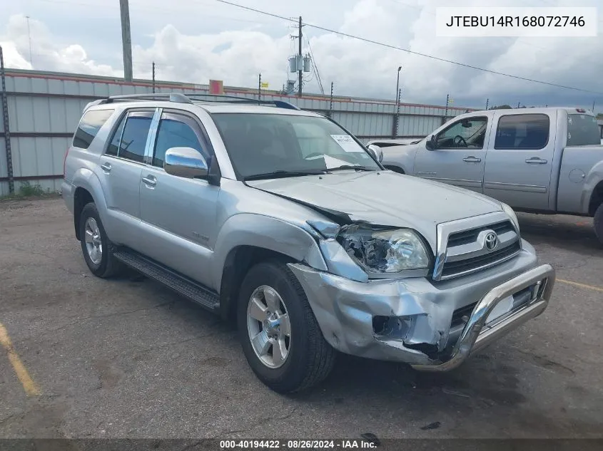 2006 Toyota 4Runner Sr5 V6 VIN: JTEBU14R168072746 Lot: 40194422