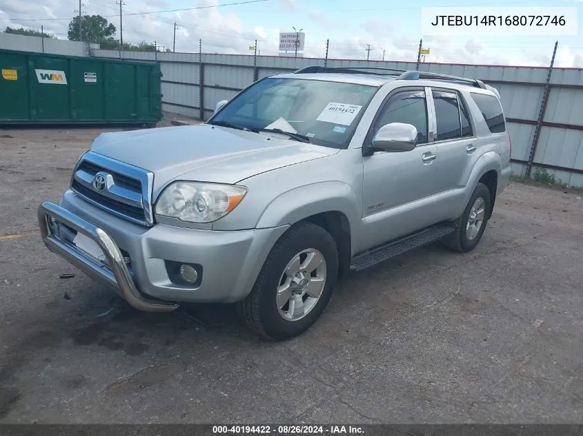 2006 Toyota 4Runner Sr5 V6 VIN: JTEBU14R168072746 Lot: 40194422