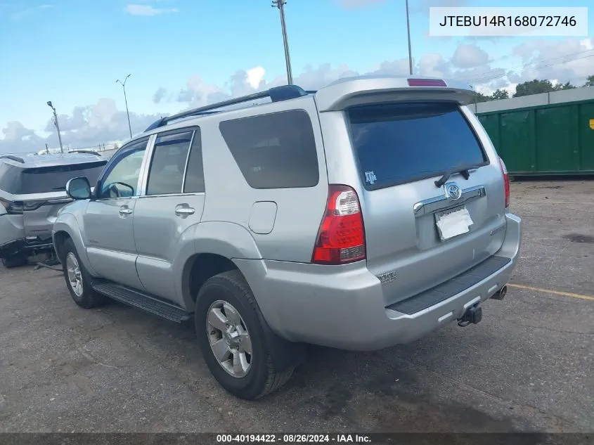 2006 Toyota 4Runner Sr5 V6 VIN: JTEBU14R168072746 Lot: 40194422