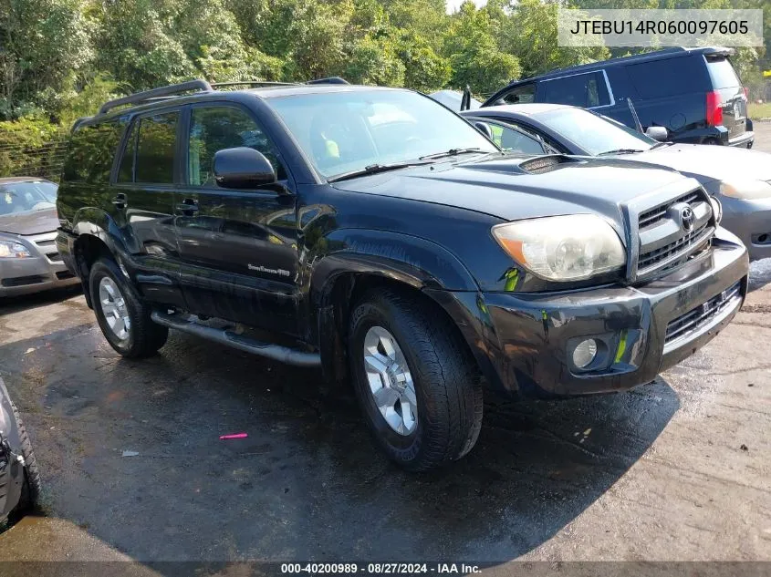 2006 Toyota 4Runner Sr5 Sport V6 VIN: JTEBU14R060097605 Lot: 40200989