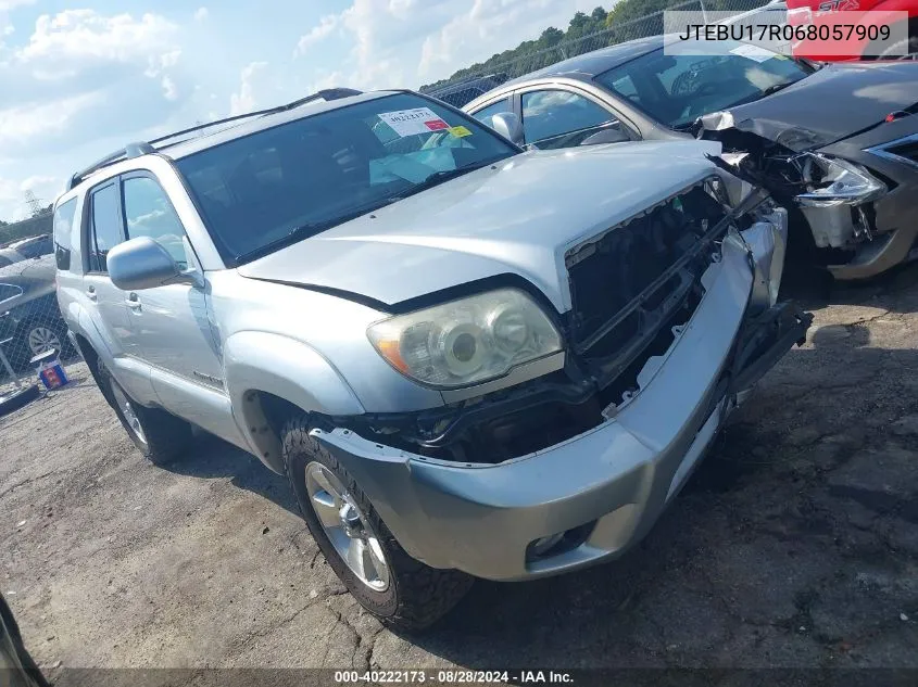 2006 Toyota 4Runner Limited V6 VIN: JTEBU17R068057909 Lot: 40222173