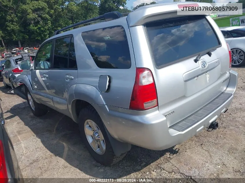 2006 Toyota 4Runner Limited V6 VIN: JTEBU17R068057909 Lot: 40222173