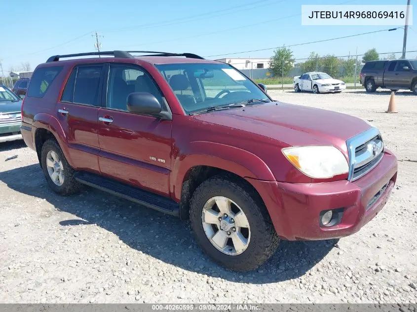 2006 Toyota 4Runner Sr5 V6 VIN: JTEBU14R968069416 Lot: 40260595