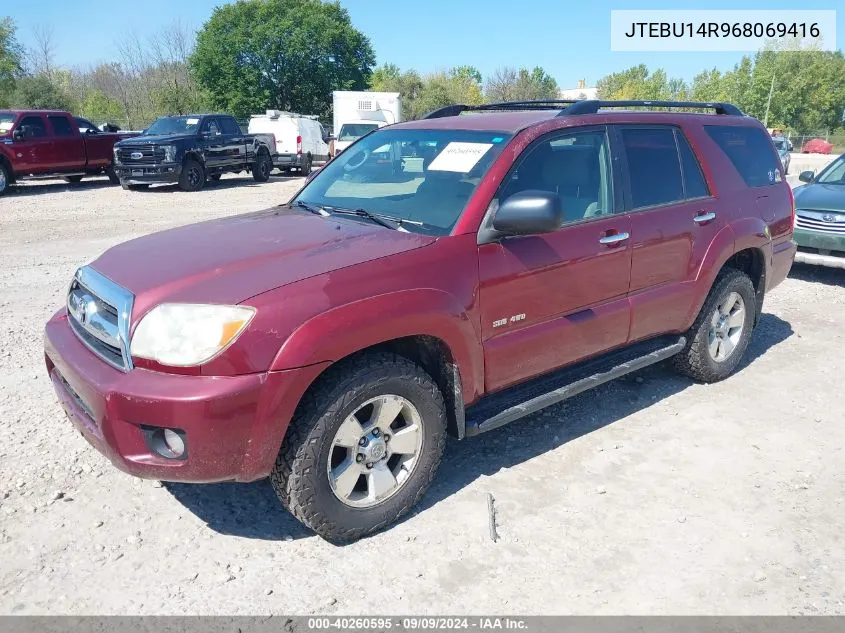 2006 Toyota 4Runner Sr5 V6 VIN: JTEBU14R968069416 Lot: 40260595