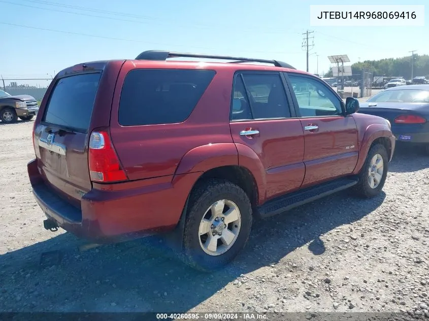 2006 Toyota 4Runner Sr5 V6 VIN: JTEBU14R968069416 Lot: 40260595