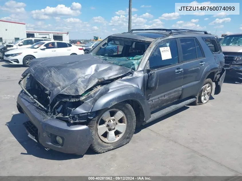 2006 Toyota 4Runner Sr5 V6 VIN: JTEZU14R760074093 Lot: 40281562