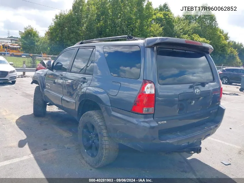 JTEBT17R960062852 2006 Toyota 4Runner Limited V8