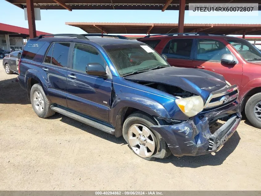 2006 Toyota 4Runner Sr5 V6 VIN: JTEZU14RX60072807 Lot: 40294862