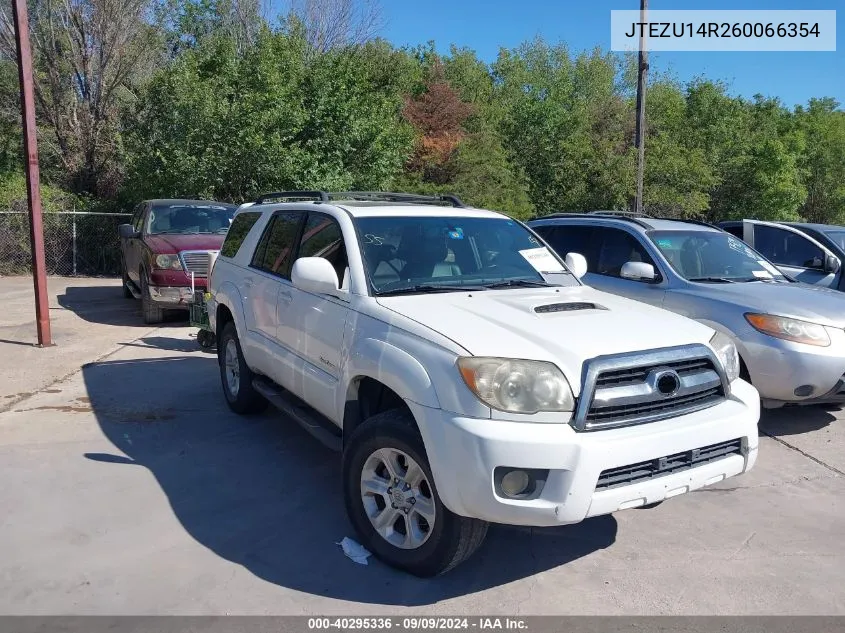 2006 Toyota 4Runner Sr5 Sport V6/Sr5 V6 VIN: JTEZU14R260066354 Lot: 40295336