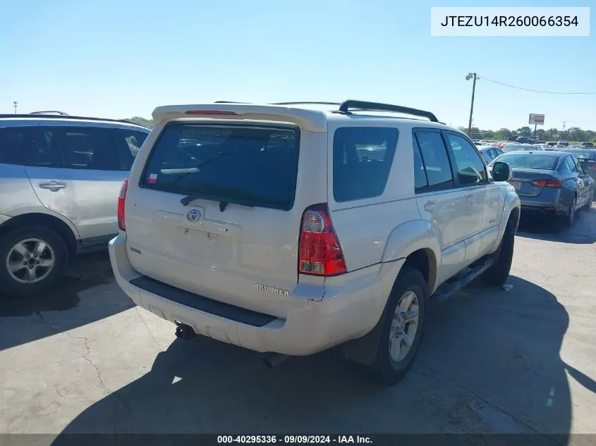 2006 Toyota 4Runner Sr5 Sport V6/Sr5 V6 VIN: JTEZU14R260066354 Lot: 40295336