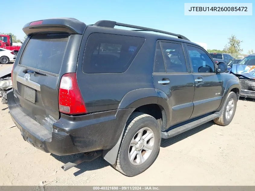 2006 Toyota 4Runner Sr5/Sport VIN: JTEBU14R260085472 Lot: 40321698