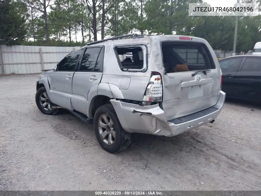 2006 Toyota 4Runner Limited V6 VIN: JTEZU17R468042196 Lot: 40326220