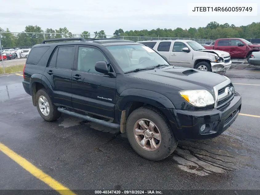 2006 Toyota 4Runner Sr5 Sport V8 VIN: JTEBT14R660059749 Lot: 40347420