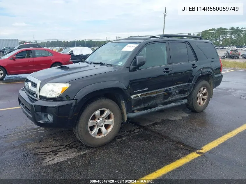 2006 Toyota 4Runner Sr5 Sport V8 VIN: JTEBT14R660059749 Lot: 40347420