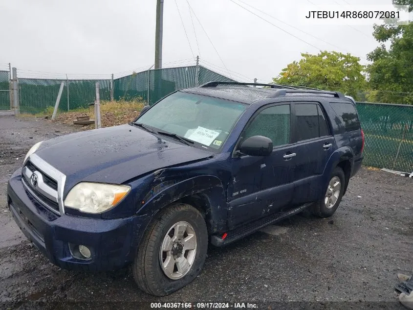 JTEBU14R868072081 2006 Toyota 4Runner Sr5 V6