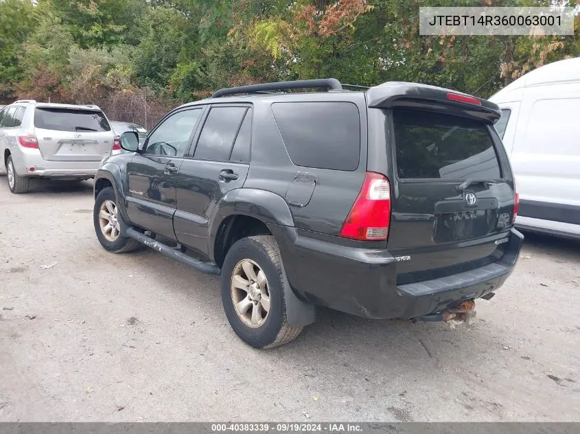 2006 Toyota 4Runner Sr5 Sport V8 VIN: JTEBT14R360063001 Lot: 40383339