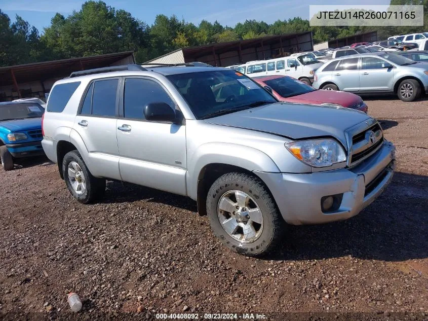 2006 Toyota 4Runner Sr5 V6 VIN: JTEZU14R260071165 Lot: 40408092