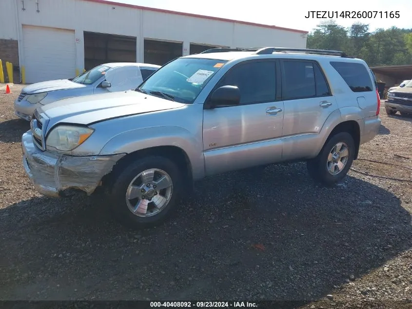 2006 Toyota 4Runner Sr5 V6 VIN: JTEZU14R260071165 Lot: 40408092