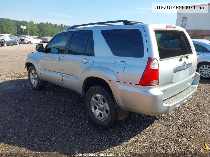 2006 Toyota 4Runner Sr5 V6 VIN: JTEZU14R260071165 Lot: 40408092