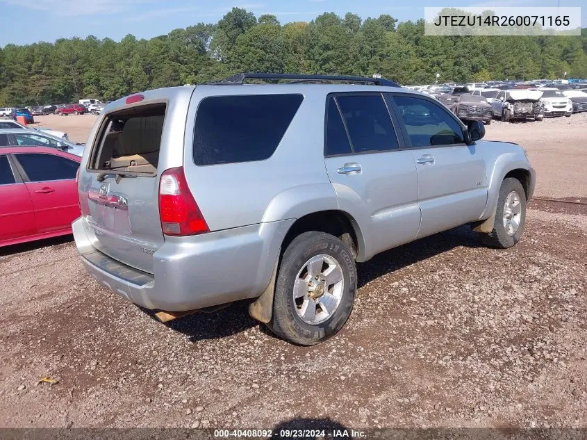 2006 Toyota 4Runner Sr5 V6 VIN: JTEZU14R260071165 Lot: 40408092