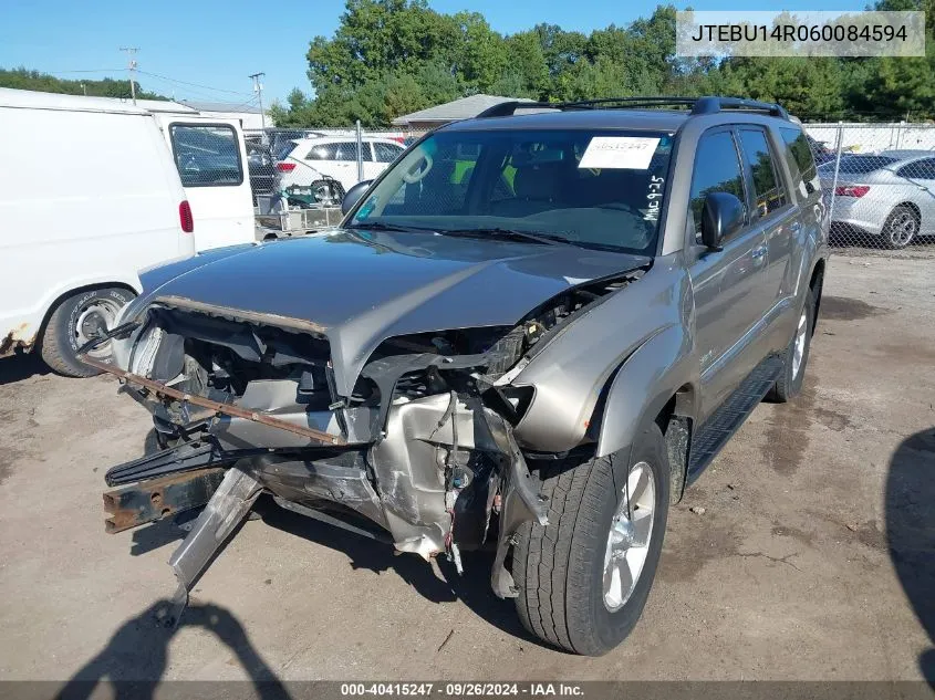 2006 Toyota 4Runner Sr5 V6 VIN: JTEBU14R060084594 Lot: 40415247