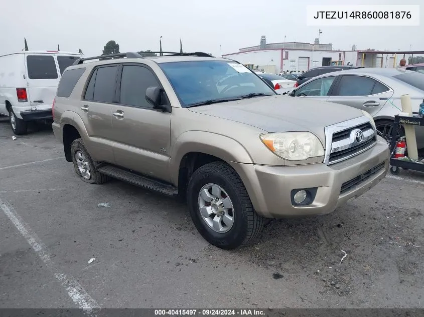 2006 Toyota 4Runner Sr5/Sport VIN: JTEZU14R860081876 Lot: 40415497