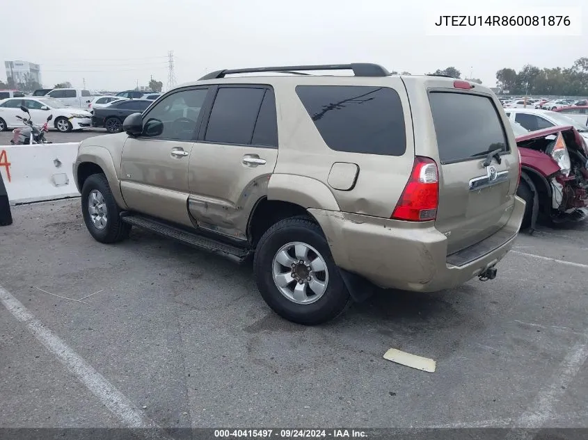 2006 Toyota 4Runner Sr5/Sport VIN: JTEZU14R860081876 Lot: 40415497