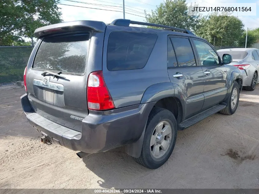 2006 Toyota 4Runner Sr5 V6 VIN: JTEZU14R768041564 Lot: 40426246