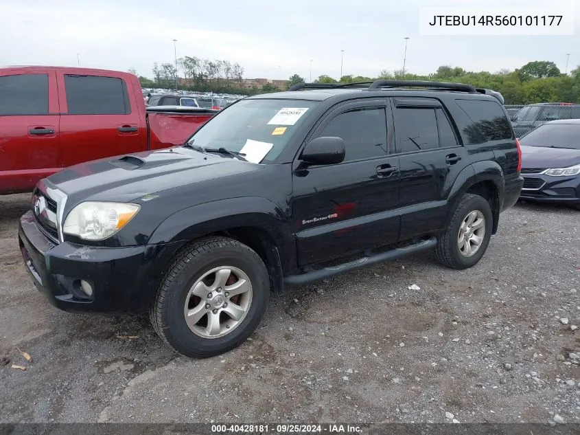 2006 Toyota 4Runner Sr5 Sport V6 VIN: JTEBU14R560101177 Lot: 40428181