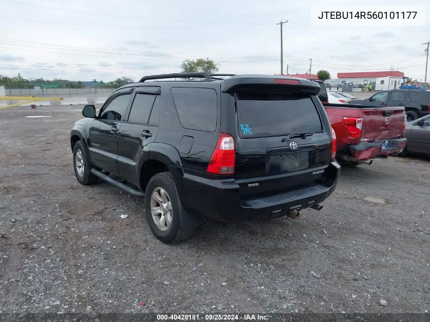 2006 Toyota 4Runner Sr5 Sport V6 VIN: JTEBU14R560101177 Lot: 40428181