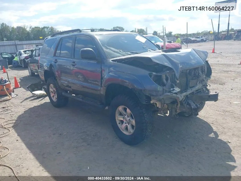 JTEBT14R160064227 2006 Toyota 4Runner Sr5 Sport V8