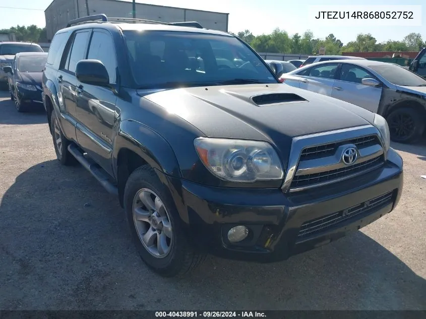 JTEZU14R868052752 2006 Toyota 4Runner Sr5 Sport V6