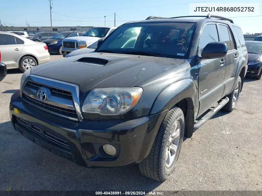 2006 Toyota 4Runner Sr5 Sport V6 VIN: JTEZU14R868052752 Lot: 40438991