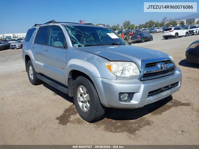 2006 Toyota 4Runner Sr5 V6 VIN: JTEZU14R960076086 Lot: 40447527