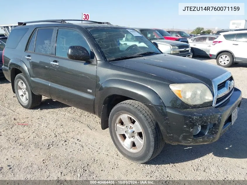 2006 Toyota 4Runner Sr5 V6 VIN: JTEZU14R760071159 Lot: 40464405