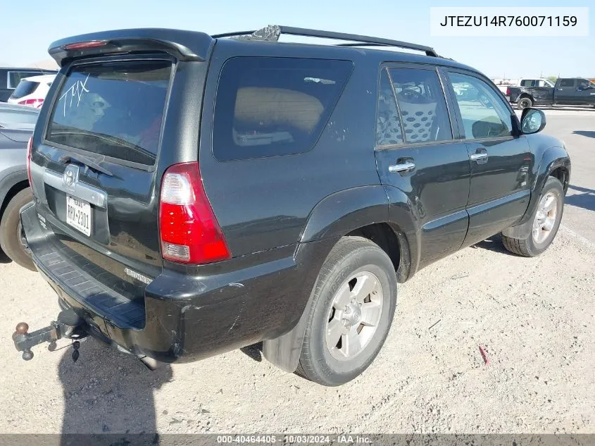 2006 Toyota 4Runner Sr5 V6 VIN: JTEZU14R760071159 Lot: 40464405