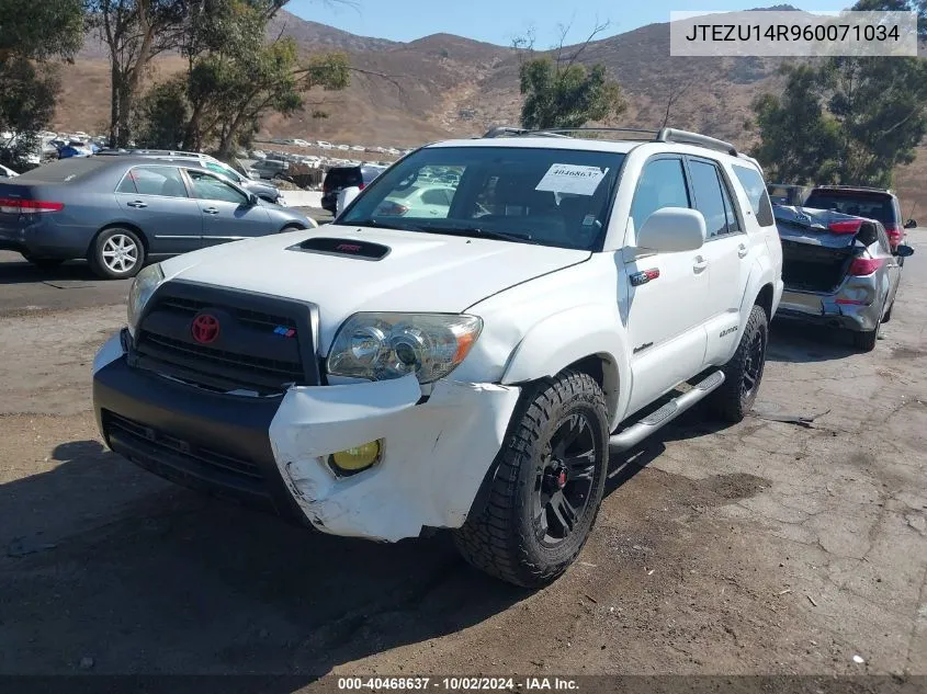 2006 Toyota 4Runner Sr5 Sport V6 VIN: JTEZU14R960071034 Lot: 40468637