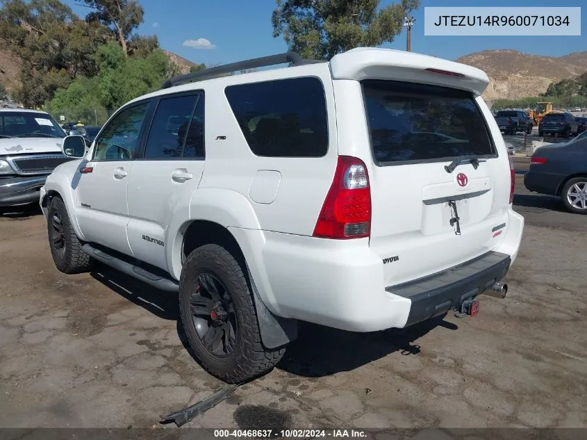 2006 Toyota 4Runner Sr5 Sport V6 VIN: JTEZU14R960071034 Lot: 40468637