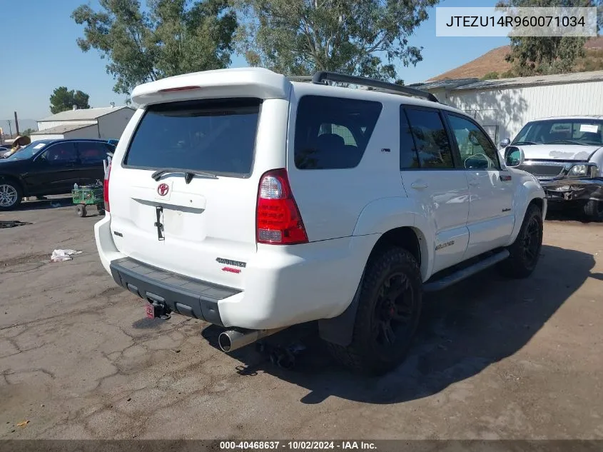 2006 Toyota 4Runner Sr5 Sport V6 VIN: JTEZU14R960071034 Lot: 40468637