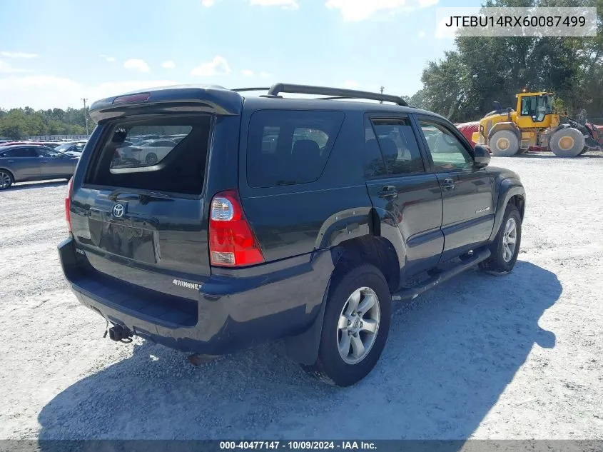 2006 Toyota 4Runner Sr5 Sport V6 VIN: JTEBU14RX60087499 Lot: 40477147