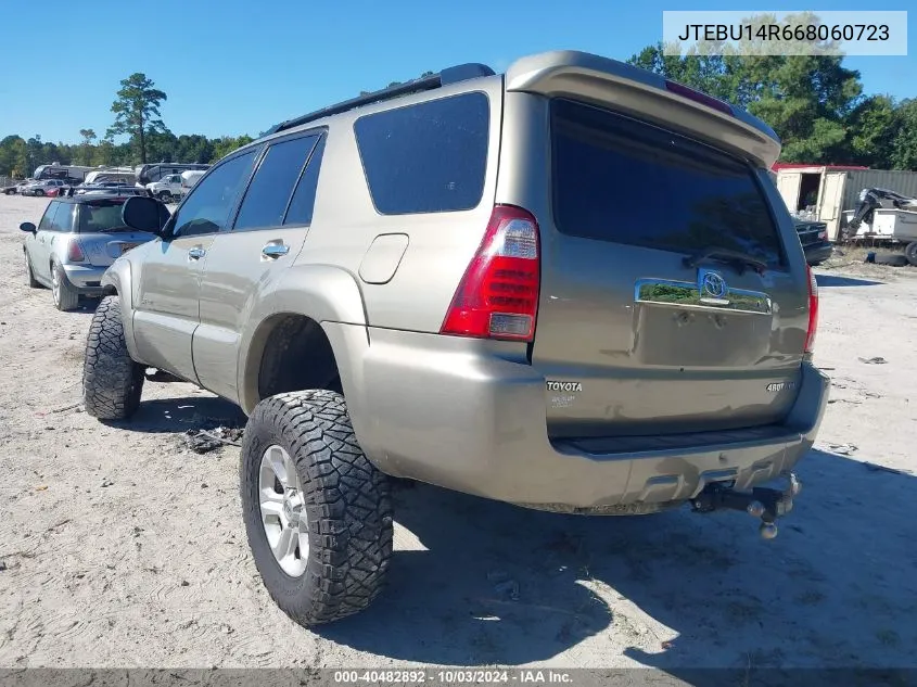 JTEBU14R668060723 2006 Toyota 4Runner Sr5 V6