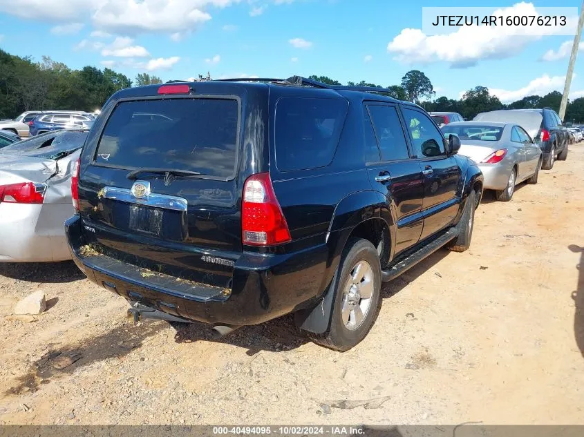 2006 Toyota 4Runner Sr5 V6 VIN: JTEZU14R160076213 Lot: 40494095