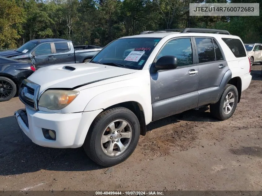 2006 Toyota 4Runner Sr5 Sport V6 VIN: JTEZU14R760072683 Lot: 40499444